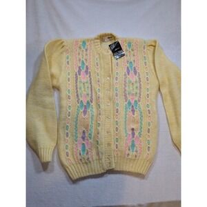 Jimmy Malhan Latest Creation Embroidered Button Up Knit Cardigan Sweater Women